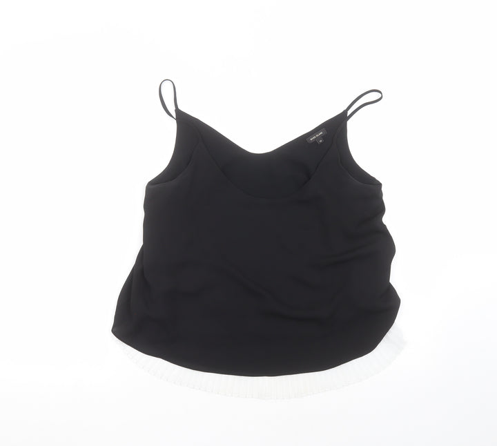 River Island Womens Black  Polyester Basic T-Shirt Size 10 Round Neck