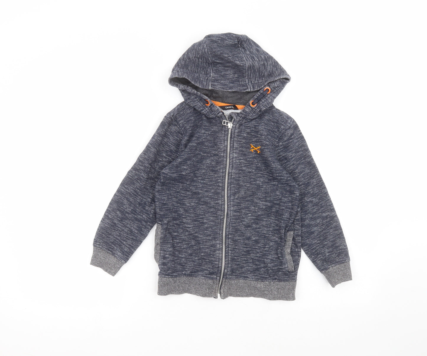 Marks and Spencer Boys Blue  Cotton Full Zip Hoodie Size 6-7 Years