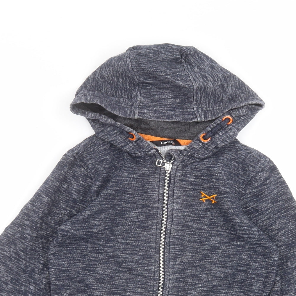 Marks and Spencer Boys Blue  Cotton Full Zip Hoodie Size 6-7 Years
