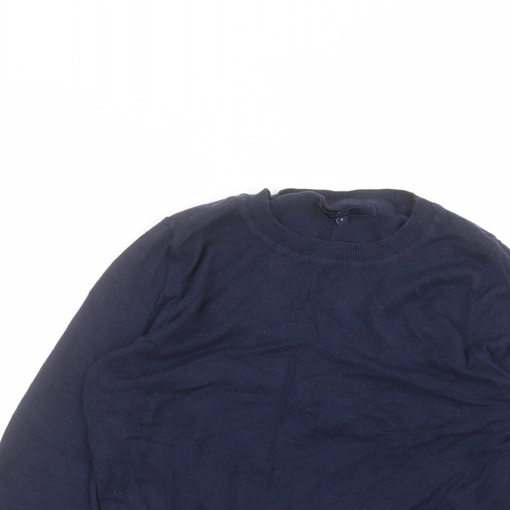 NEXT Womens Blue  Cotton Basic T-Shirt Size 8 Round Neck