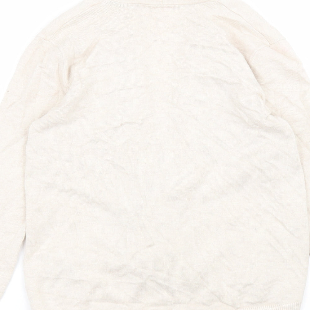 Zara Girls Beige Round Neck  Viscose Cardigan Jumper Size 11-12 Years