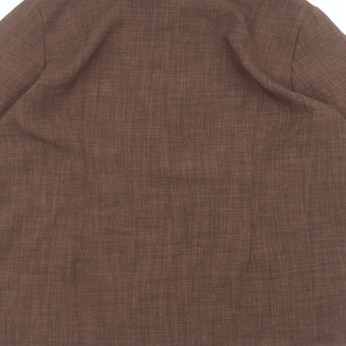 Classics Womens Brown  Polyester Basic Button-Up Size 16 Collared