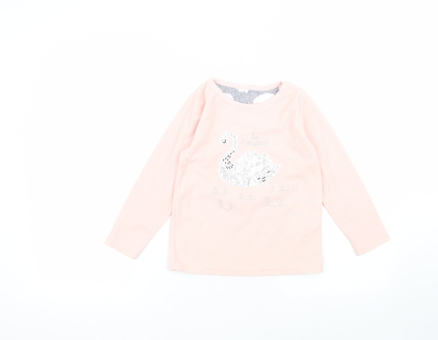 Primark Girls Pink Round Neck  Polyester Pullover Jumper Size 6-7 Years