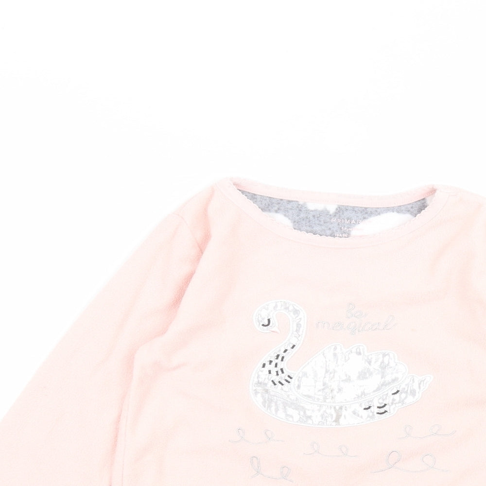 Primark Girls Pink Round Neck  Polyester Pullover Jumper Size 6-7 Years