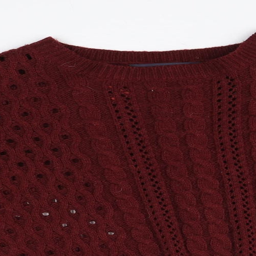 Marks and Spencer Womens Red Round Neck  Acrylic Pullover Jumper Size 14