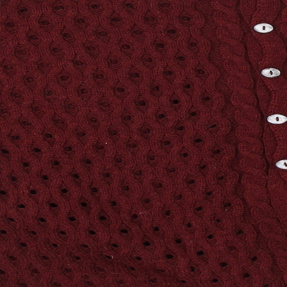 Marks and Spencer Womens Red Round Neck  Acrylic Pullover Jumper Size 14