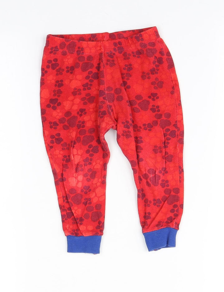 George Baby Red Animal Print Cotton Jogger Trousers Size 12-18 Months - Paw Patrol
