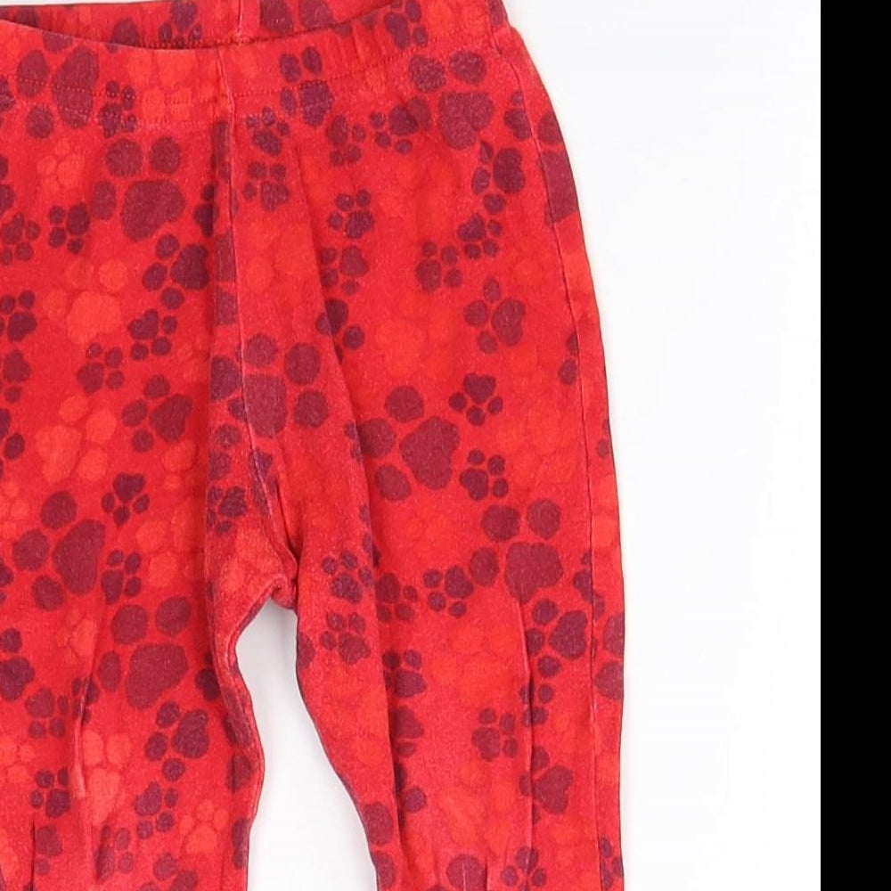 George Baby Red Animal Print Cotton Jogger Trousers Size 12-18 Months   - Paw Patrol