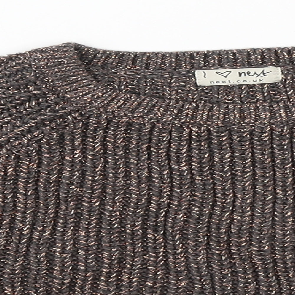 NEXT Girls Gold Round Neck  Cotton Pullover Jumper Size 6 Years