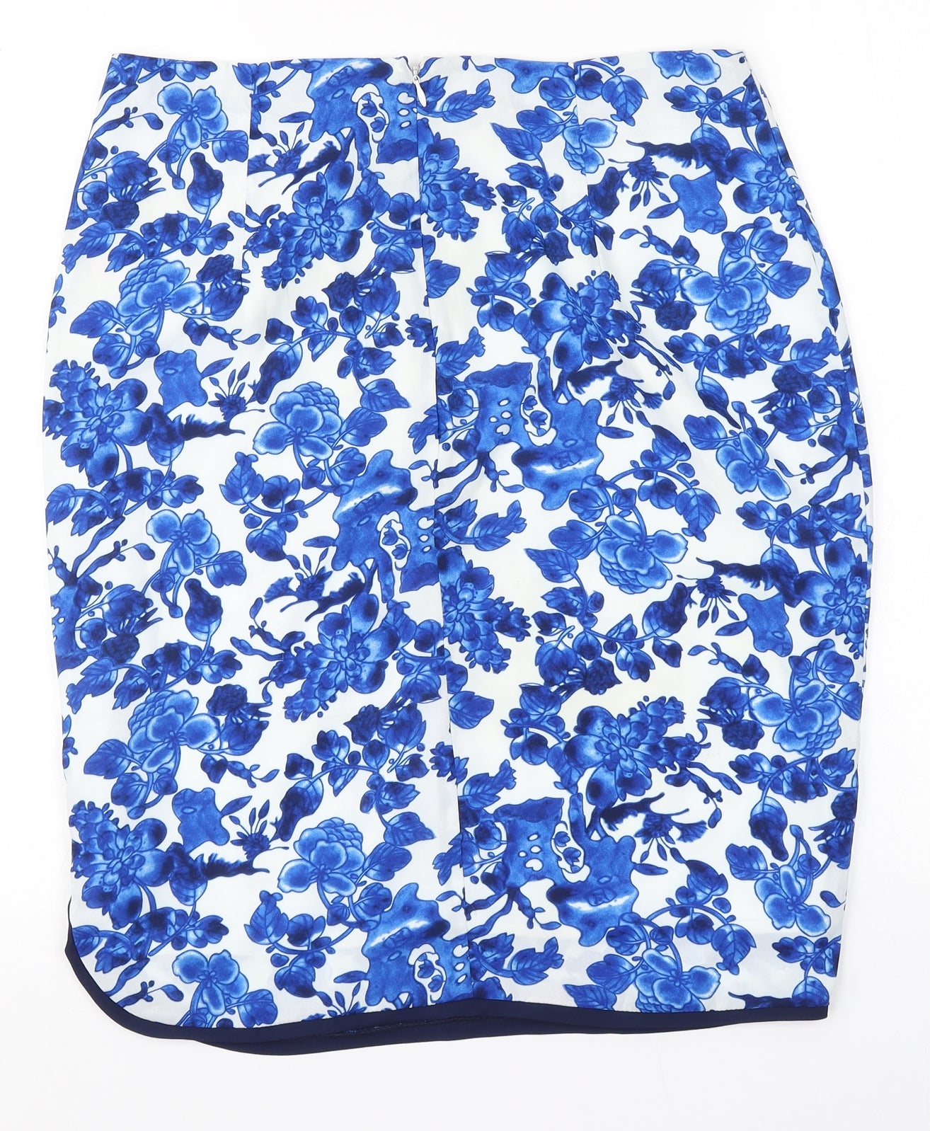 South Womens Blue Floral Polyester Straight & Pencil Skirt Size 14