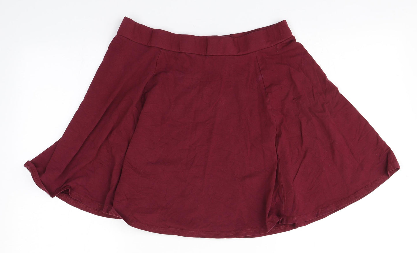 New Look Womens Red  Cotton A-Line Skirt Size 16