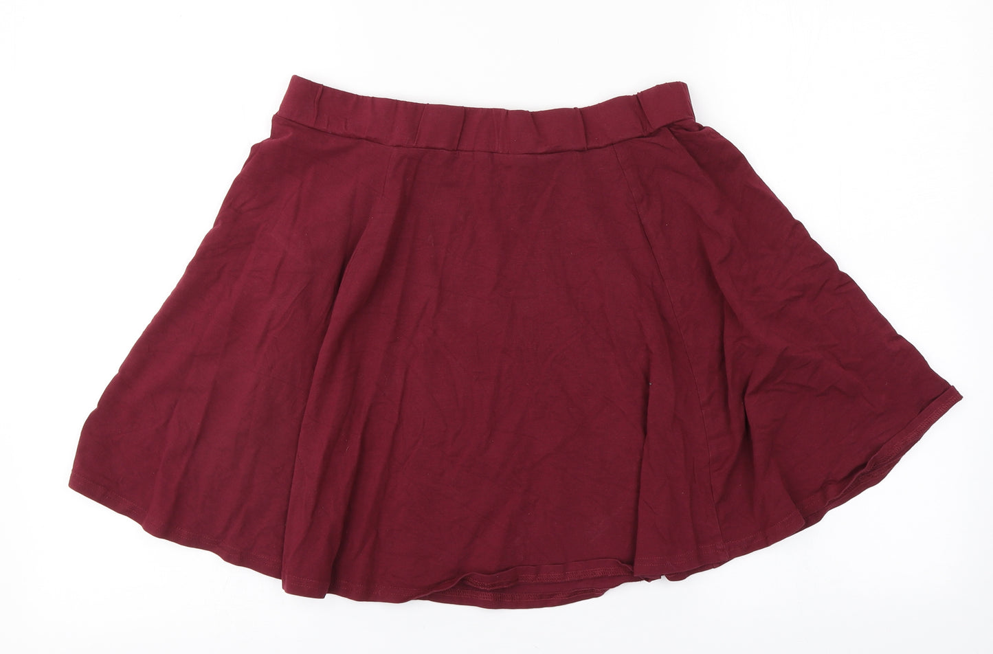New Look Womens Red  Cotton A-Line Skirt Size 16