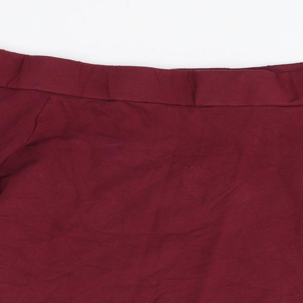 New Look Womens Red  Cotton A-Line Skirt Size 16