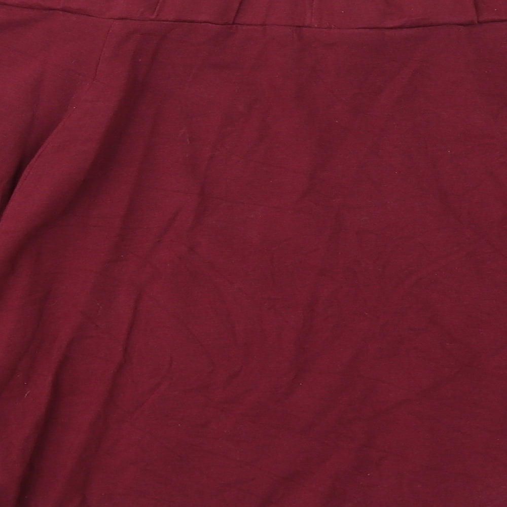 New Look Womens Red  Cotton A-Line Skirt Size 16