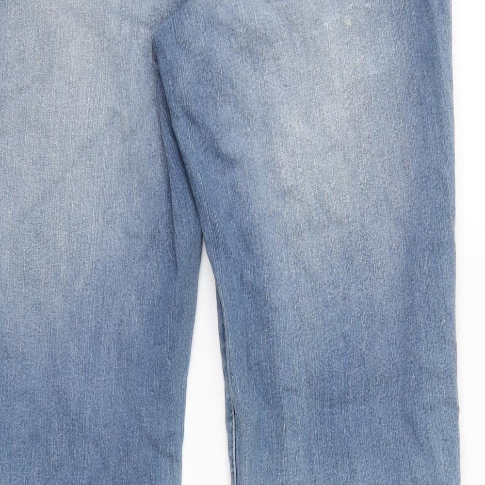 Denim 24/7 Womens Blue  Cotton Flared Jeans Size 12 L30 in Regular