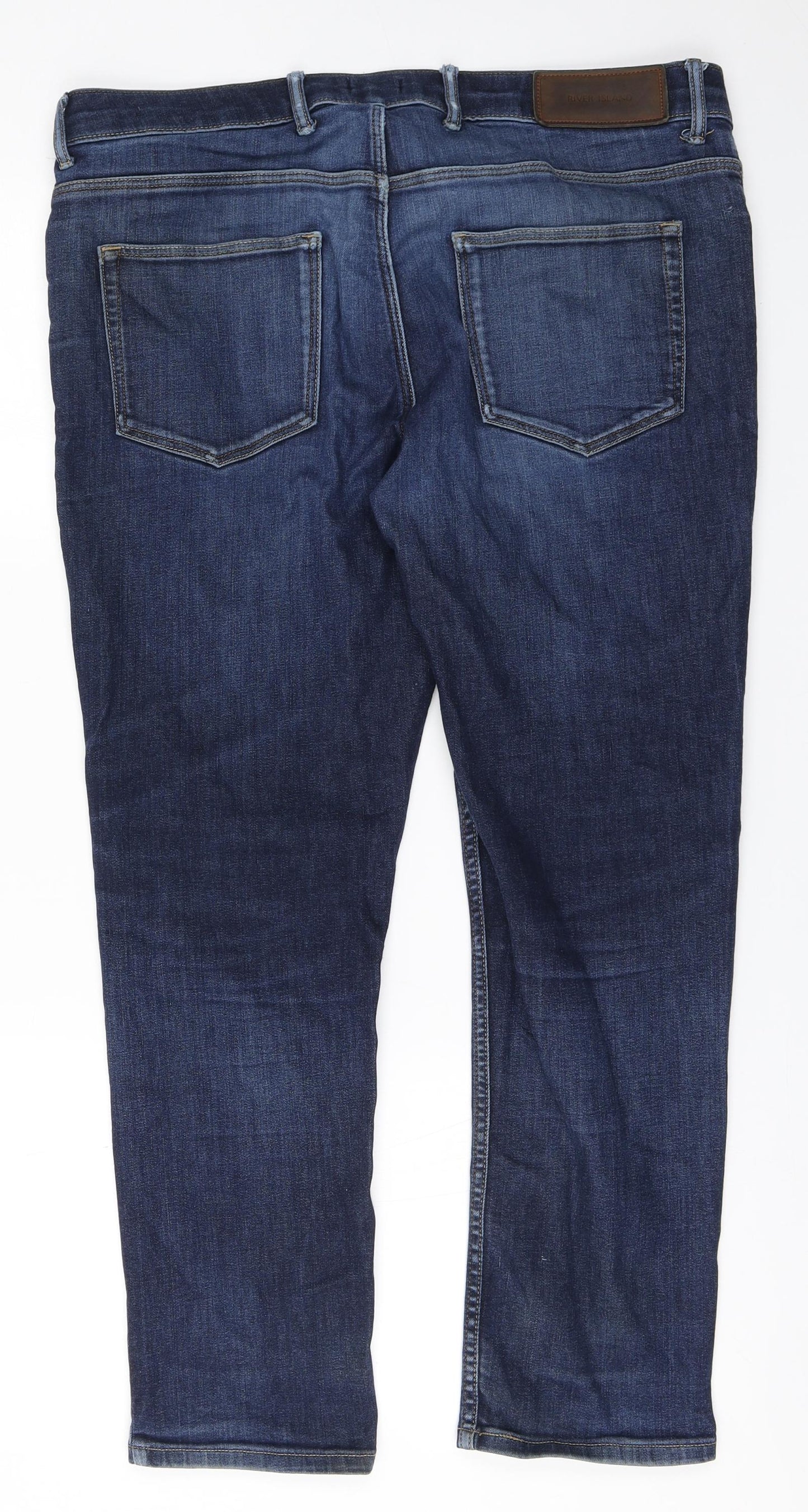 River Island Womens Blue  Cotton Straight Jeans Size 34 in L26 in Regular