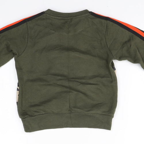 POP&Co Boys Green Roll Neck  Cotton Pullover Jumper Size 4-5 Years   - Alligator