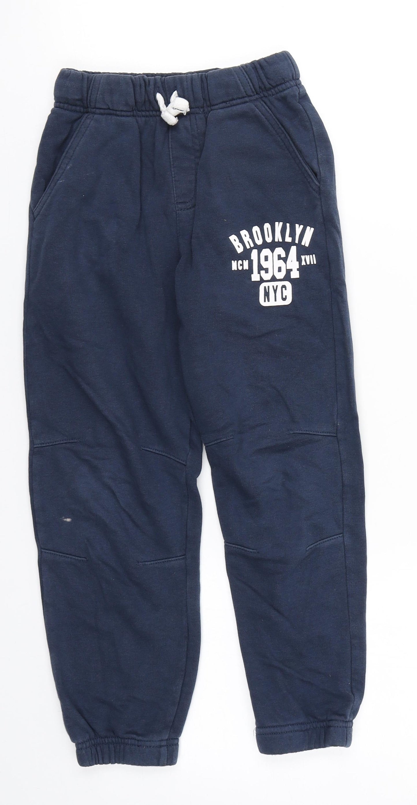 George Boys Blue  Cotton Sweatpants Trousers Size 6-7 Years  Regular