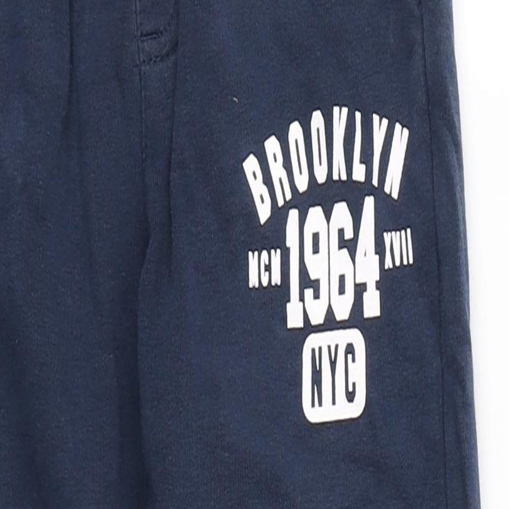 George Boys Blue  Cotton Sweatpants Trousers Size 6-7 Years  Regular