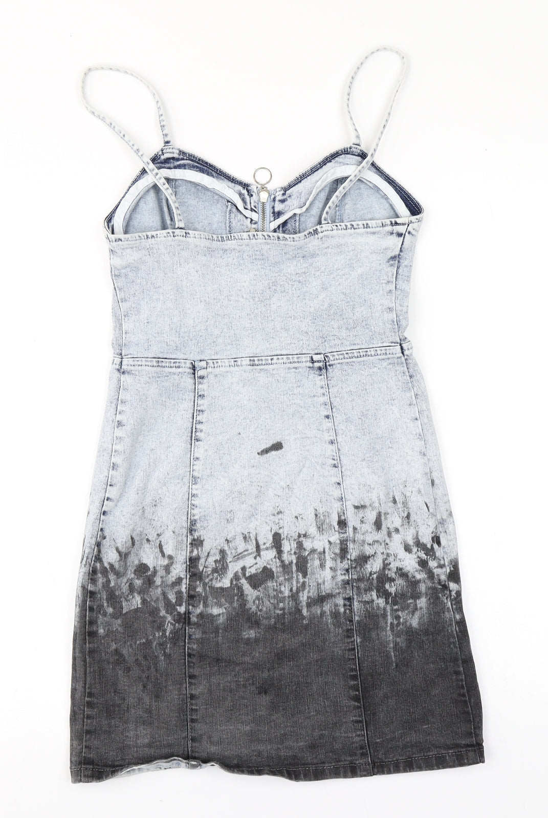 Denim & Co. Womens Blue  Cotton Pencil Dress  Size 8  Halter