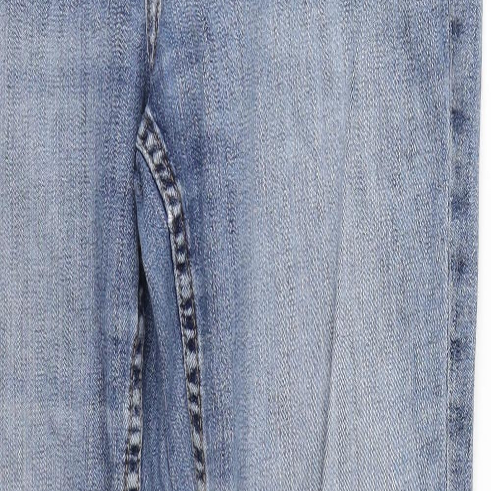 Marks and Spencer Womens Blue  Cotton Straight Jeans Size 12 L26 in Regular