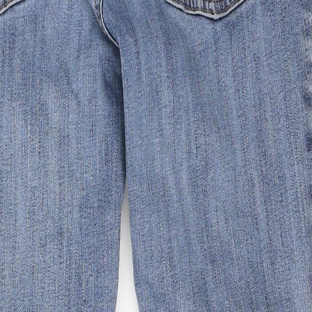 Marks and Spencer Womens Blue  Cotton Straight Jeans Size 12 L26 in Regular