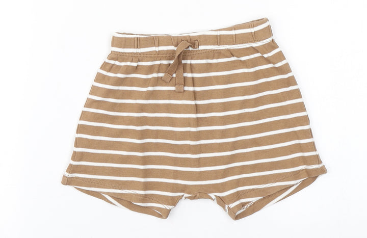 George Baby Green Striped Cotton Sweatpants Leggings Size 12-18 Months
