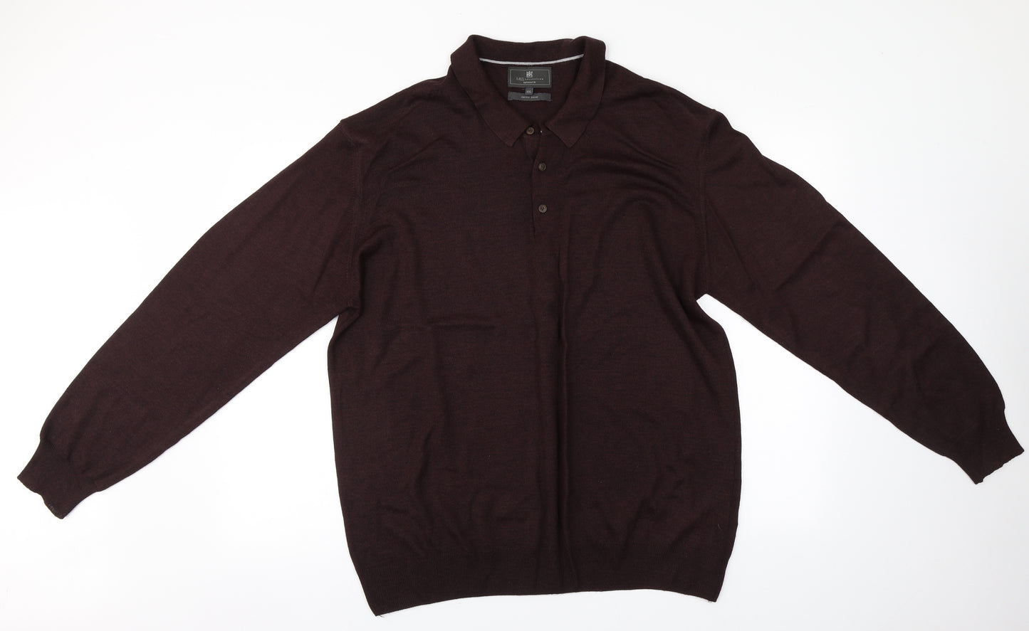 Marks and Spencer Mens Black  Wood  Polo Size 2XL Collared