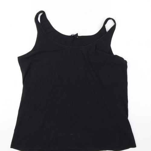 New Look Womens Black  Cotton Basic Tank Size 18 Round Neck