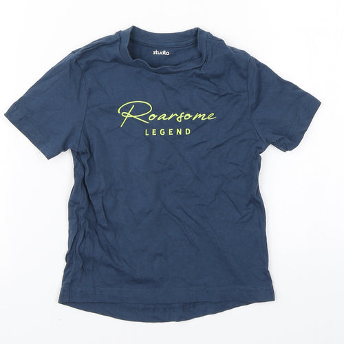 Studio Girls Blue  Cotton Basic T-Shirt Size 3-4 Years Round Neck  - Roarsome, Legend