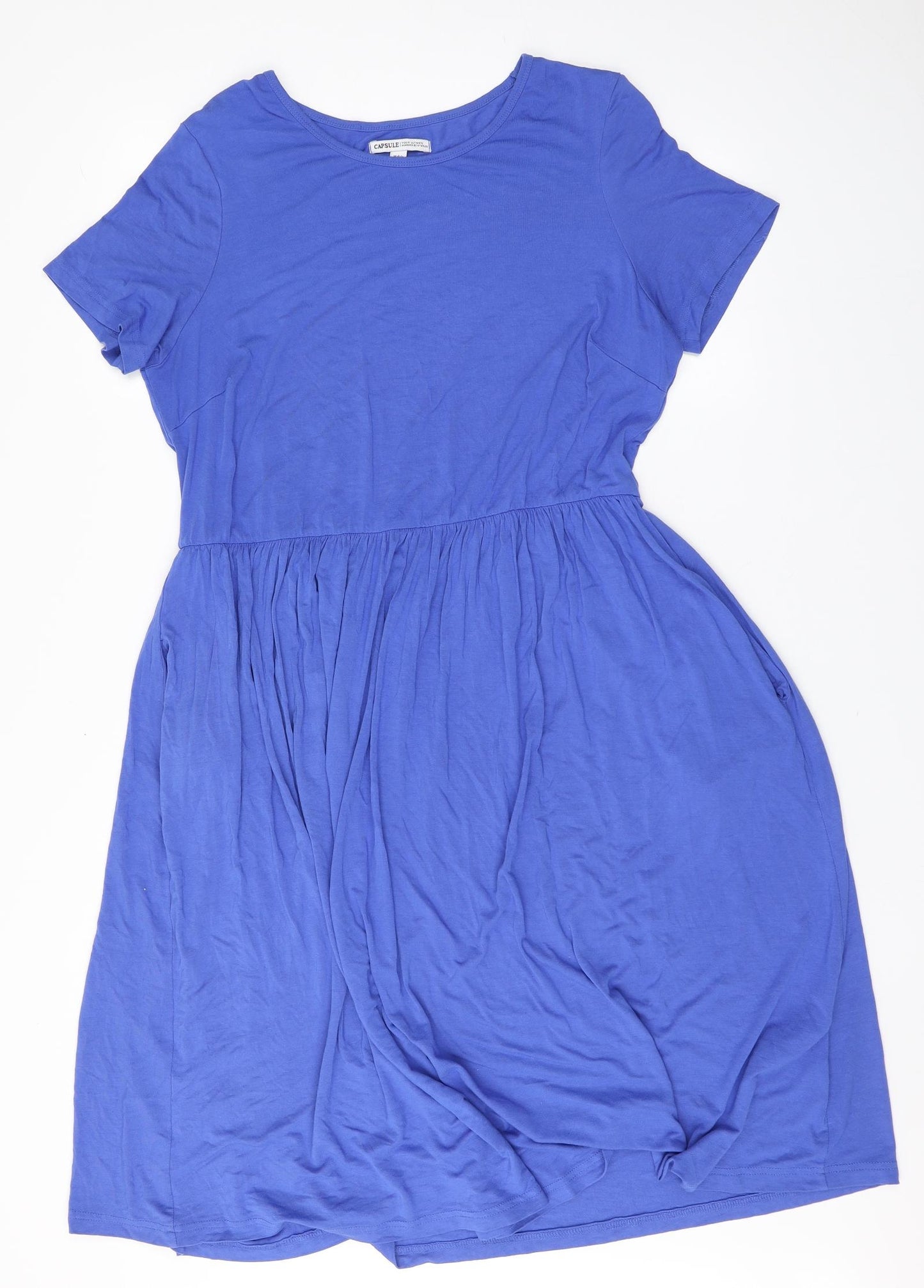 Preworn Womens Blue  Viscose A-Line  Size 16  Round Neck