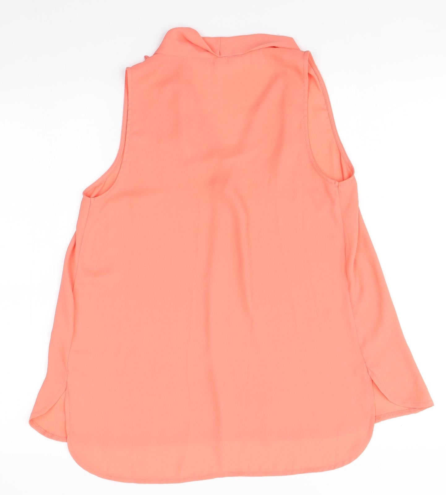 New Look Womens Pink  Polyester Basic Blouse Size 10 V-Neck
