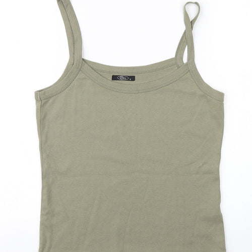 BM Womens Brown  Cotton Basic Tank Size S Round Neck