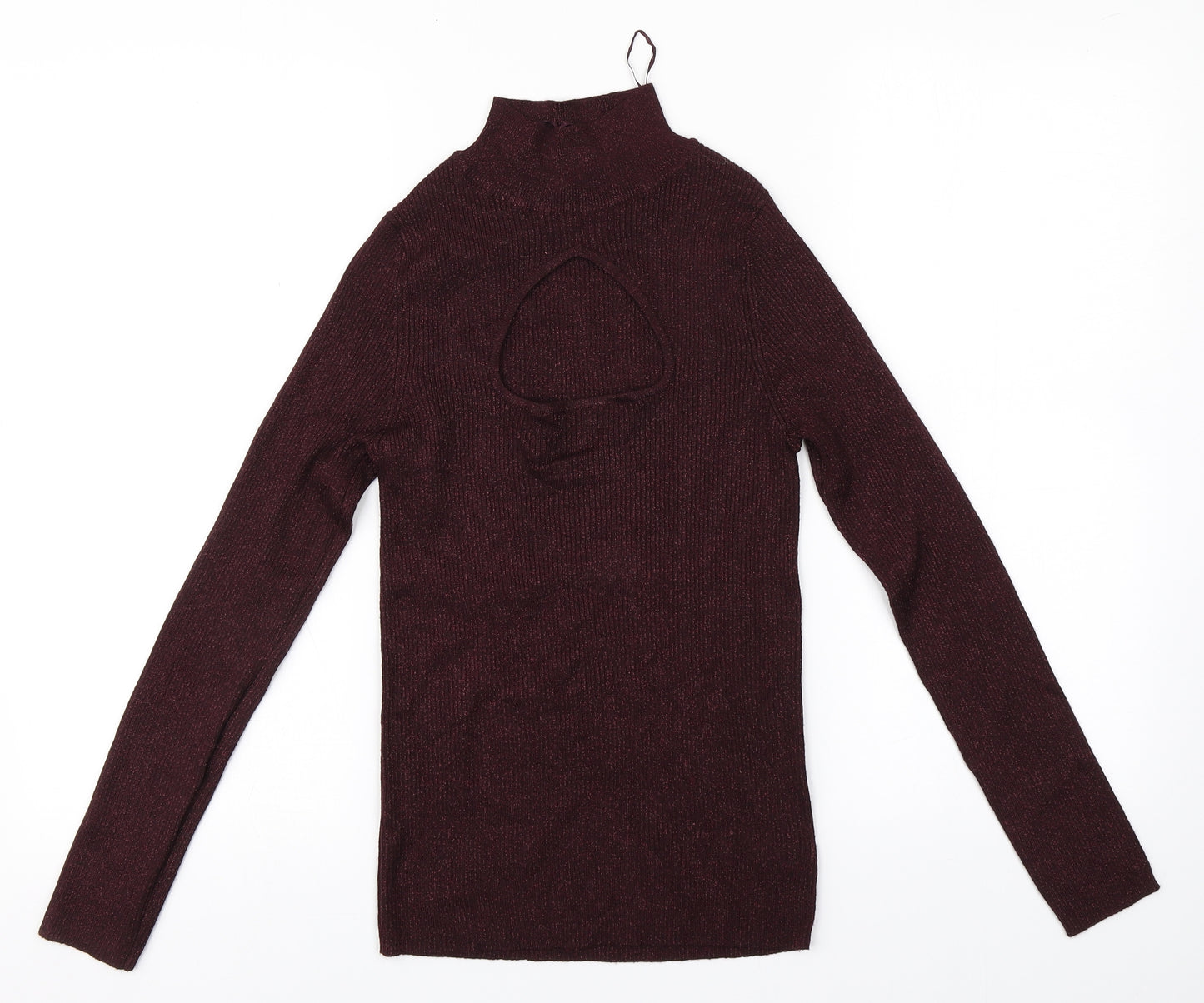 F&F Womens Red Round Neck  Viscose Pullover Jumper Size 10
