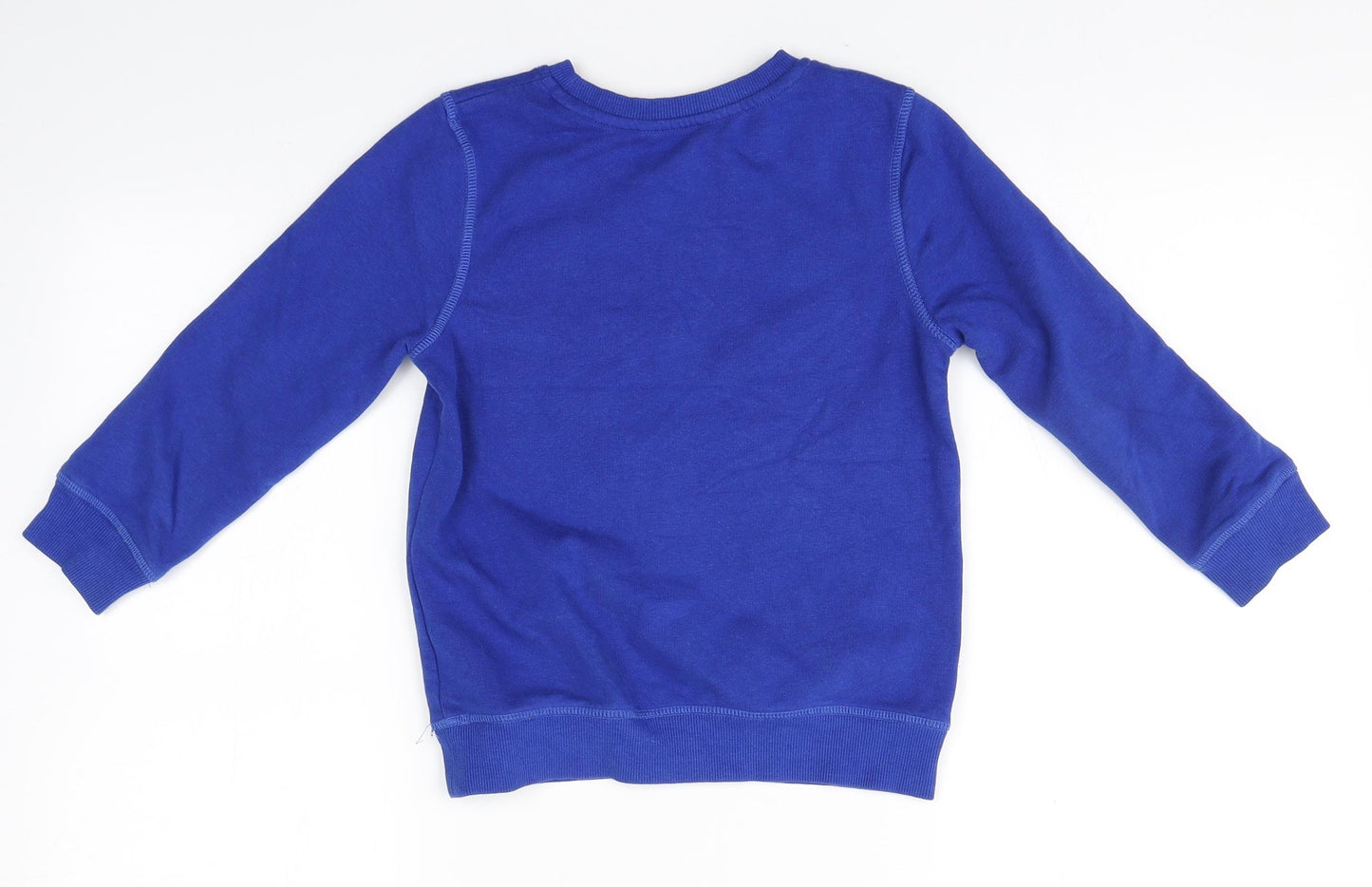 George Boys Blue Round Neck  Cotton Pullover Jumper Size 5-6 Years   - Awesome Dude