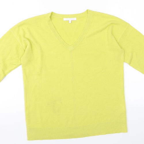 NEXT Womens Green V-Neck  Acrylic Pullover Jumper Size 14