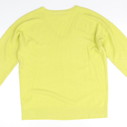 NEXT Womens Green V-Neck  Acrylic Pullover Jumper Size 14