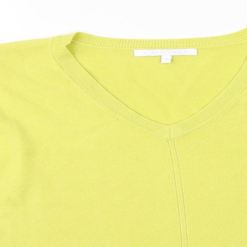 NEXT Womens Green V-Neck  Acrylic Pullover Jumper Size 14