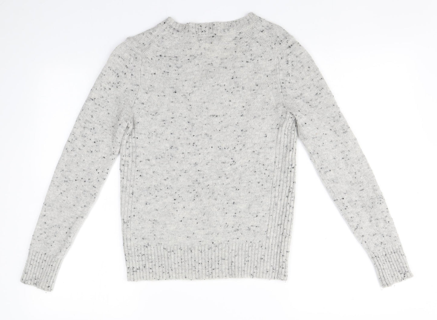 Marks and Spencer Womens Grey V-Neck  Wool Pullover Jumper Size 10