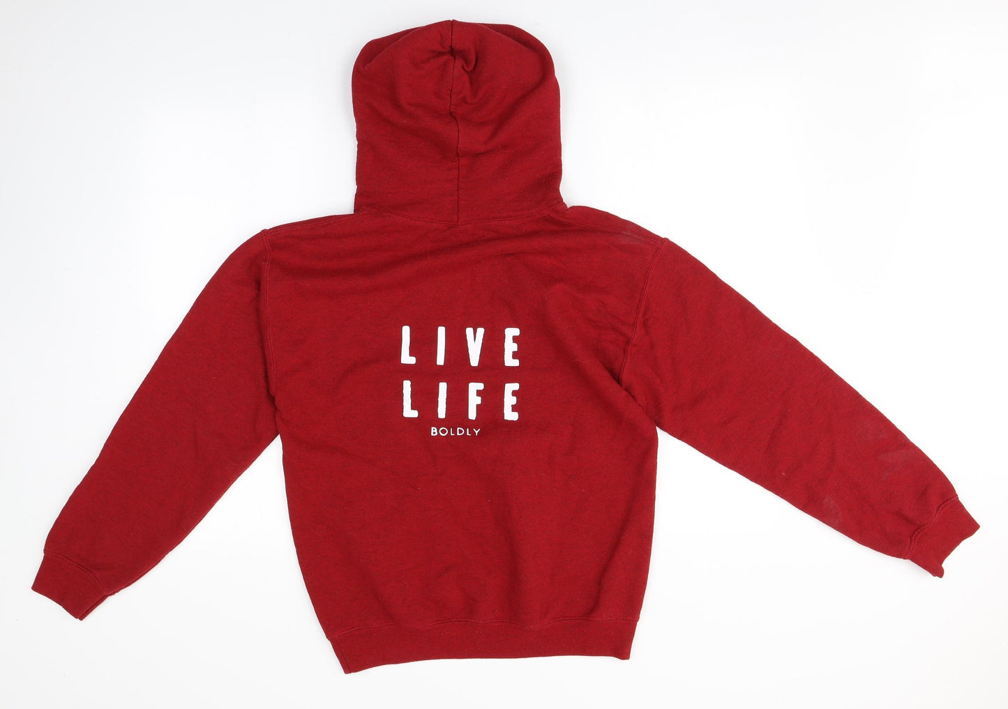 Preworn Womens Red   Pullover Hoodie Size S   - Live Life