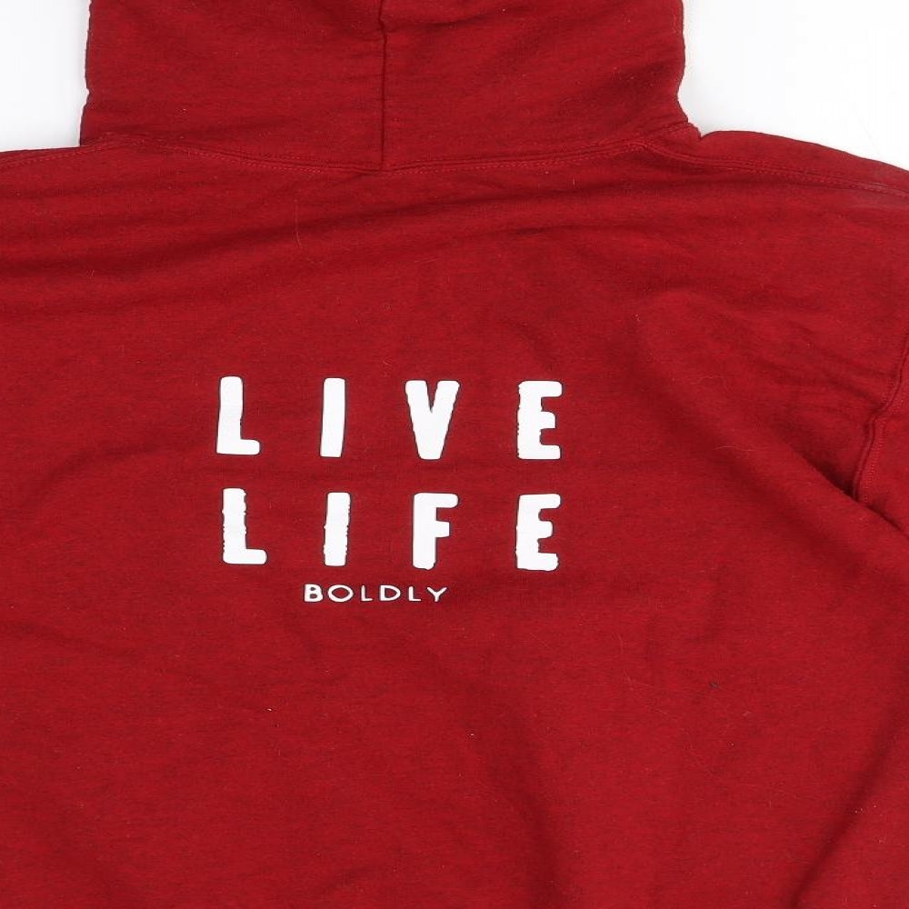 Preworn Womens Red   Pullover Hoodie Size S   - Live Life