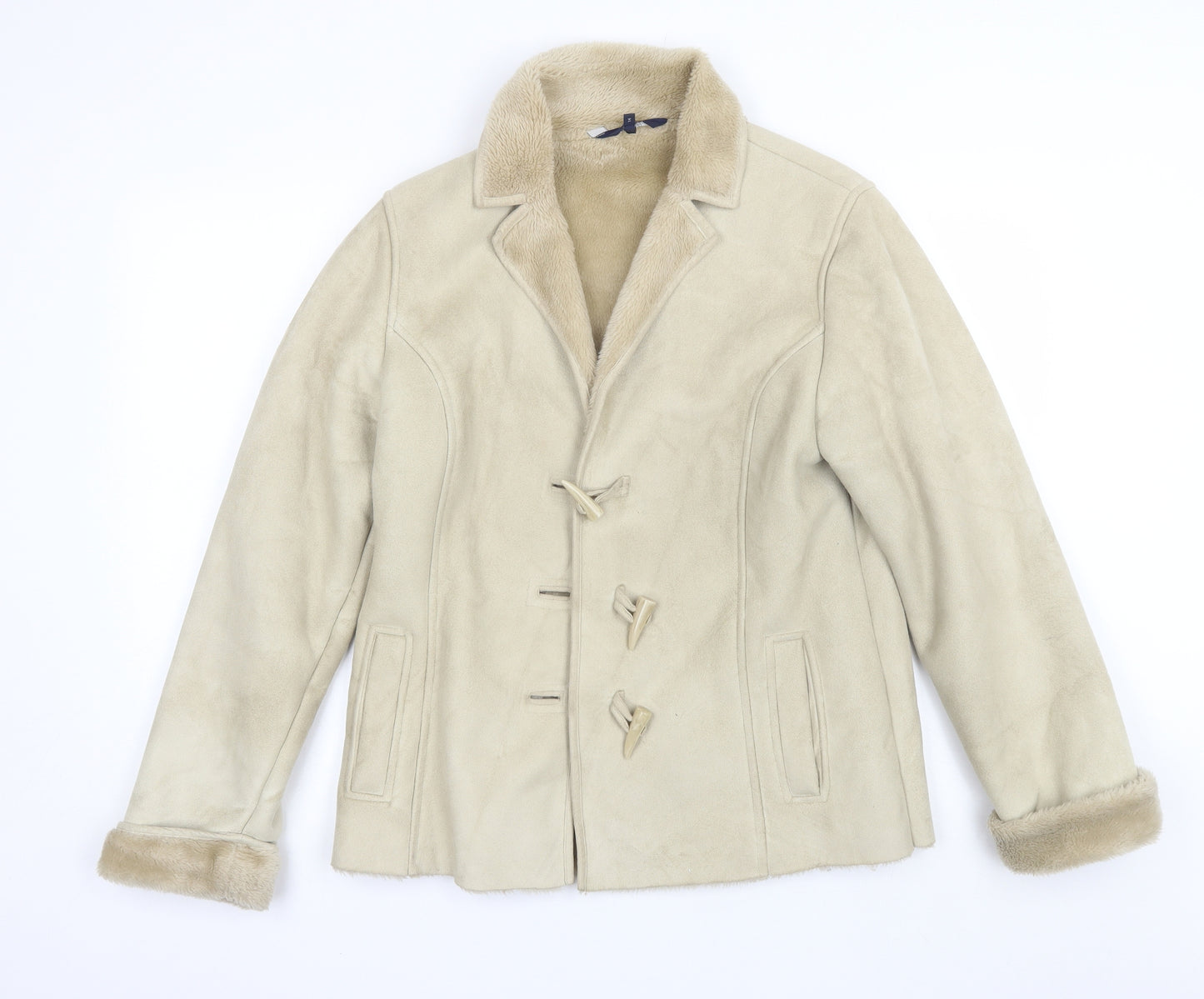 Casual Club Womens Beige   Overcoat Jacket Size 14