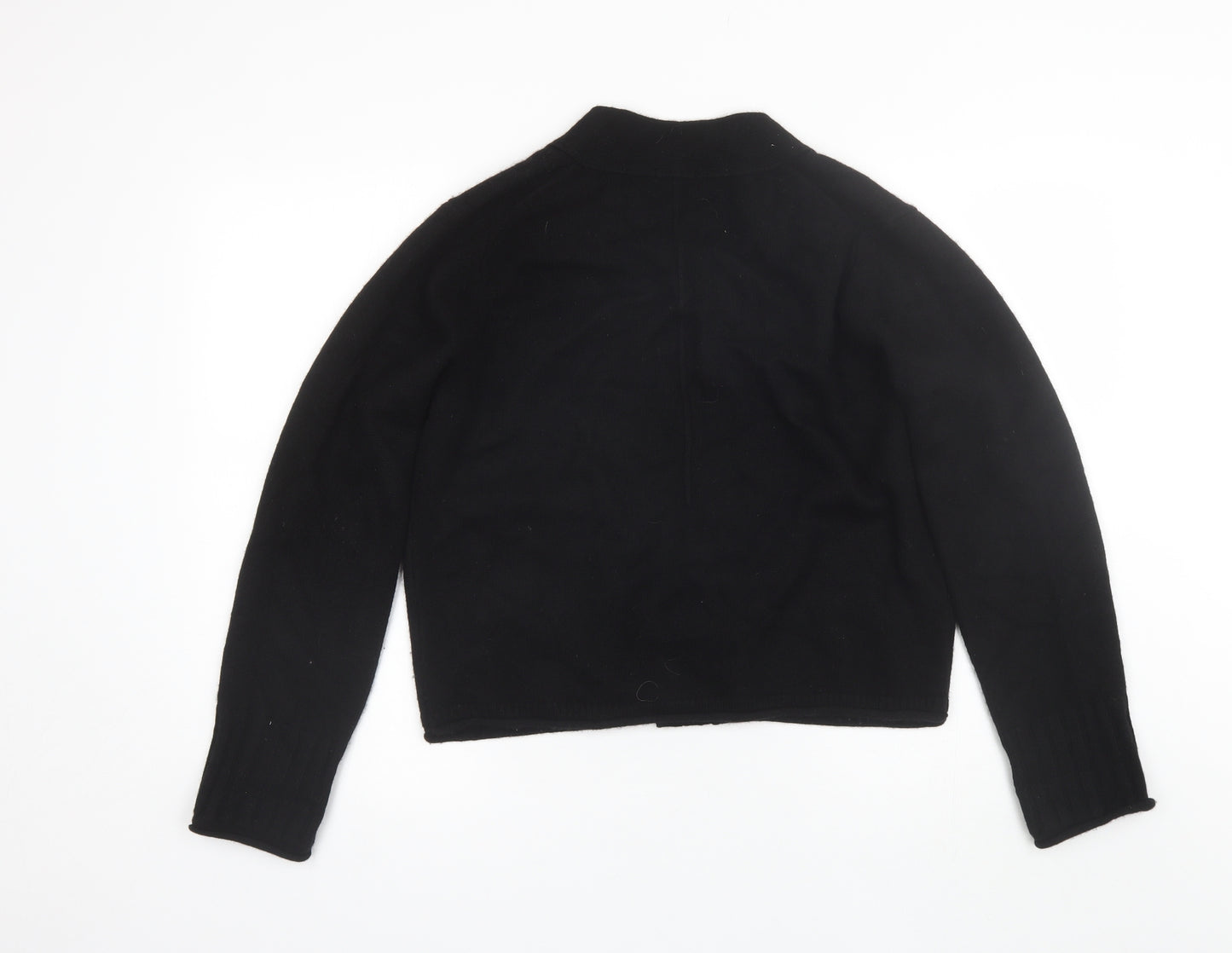 Jigsaw Womens Black V-Neck  Wool Cardigan Jumper Size L