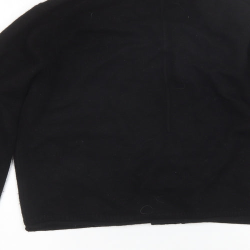 Jigsaw Womens Black V-Neck  Wool Cardigan Jumper Size L