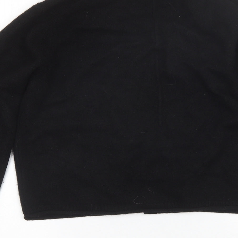 Jigsaw Womens Black V-Neck  Wool Cardigan Jumper Size L