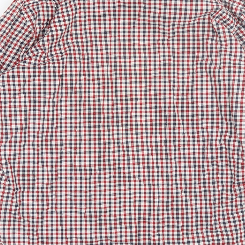 Reiss Mens Red Plaid Cotton  Dress Shirt Size XL Collared