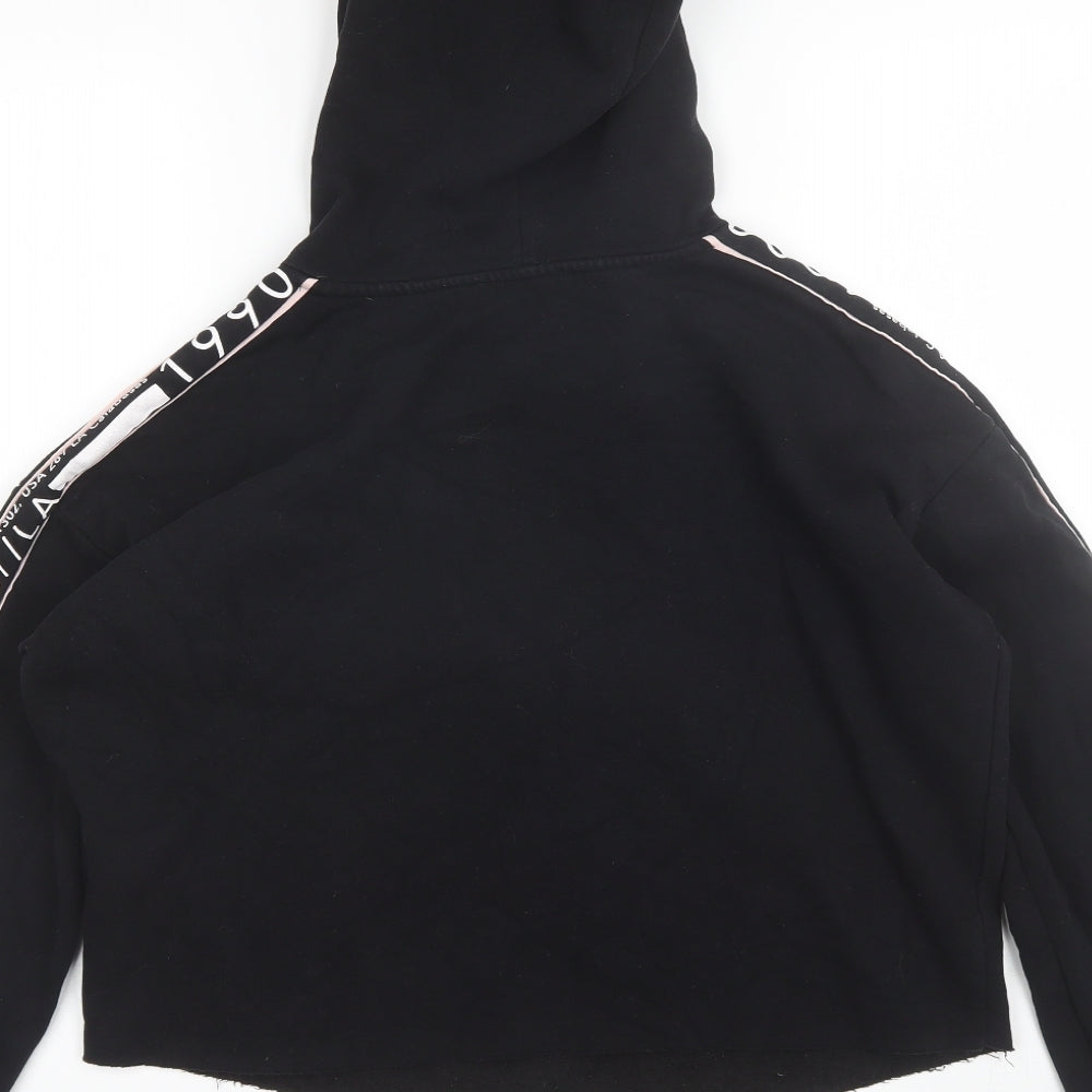 New Look Girls Black  Cotton Pullover Hoodie Size 14-15 Years   - Cropped