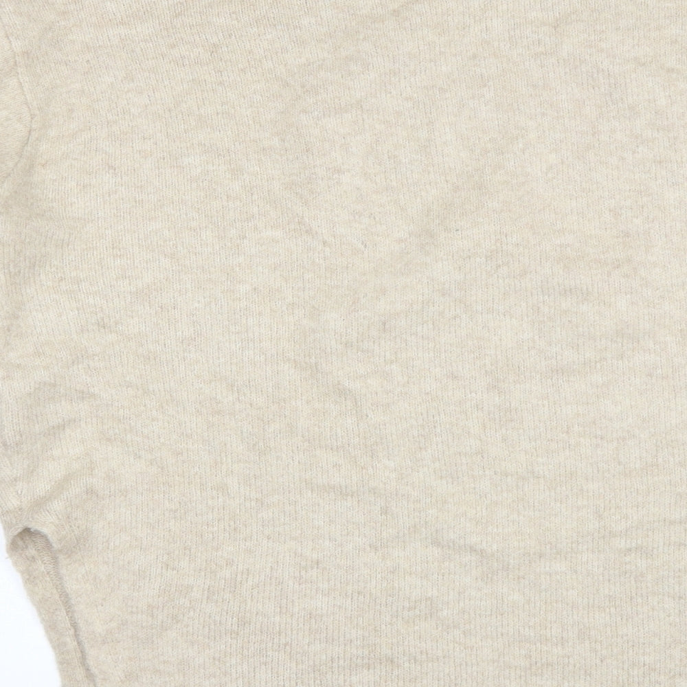 H&M Womens Beige Round Neck  Acrylic Pullover Jumper Size XS