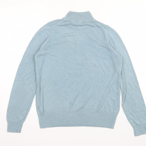 Marks and Spencer Womens Blue High Neck  Acrylic Pullover Jumper Size 12