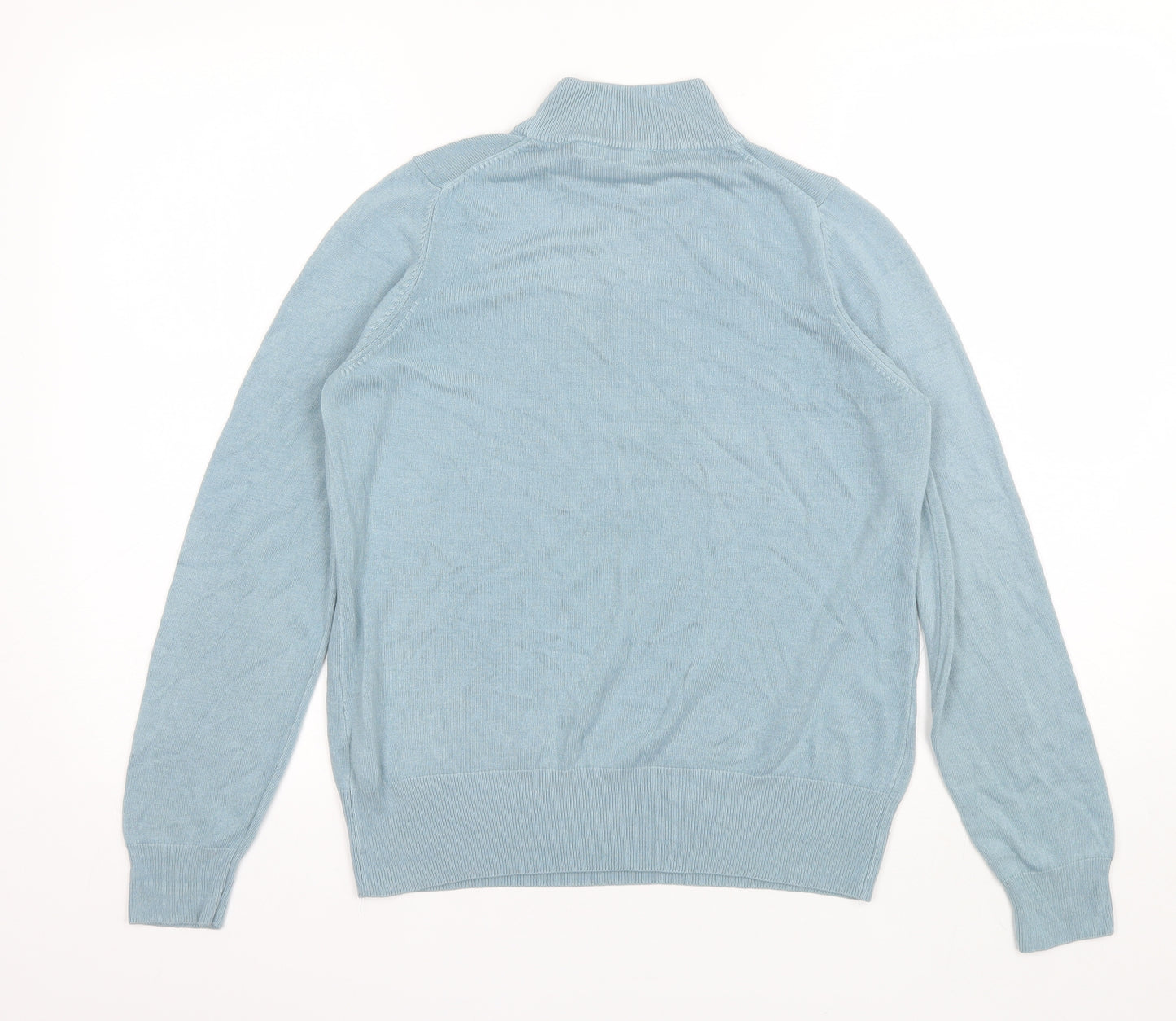 Marks and Spencer Womens Blue High Neck  Acrylic Pullover Jumper Size 12